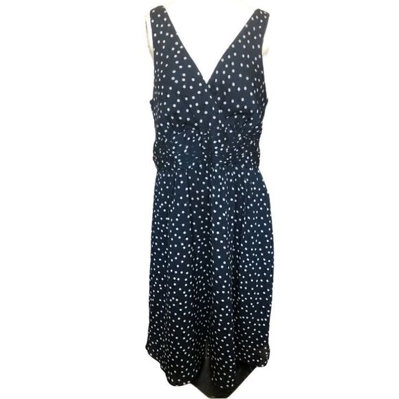George ME navy blue polka dot dress size 10 - Picture 1 of 5